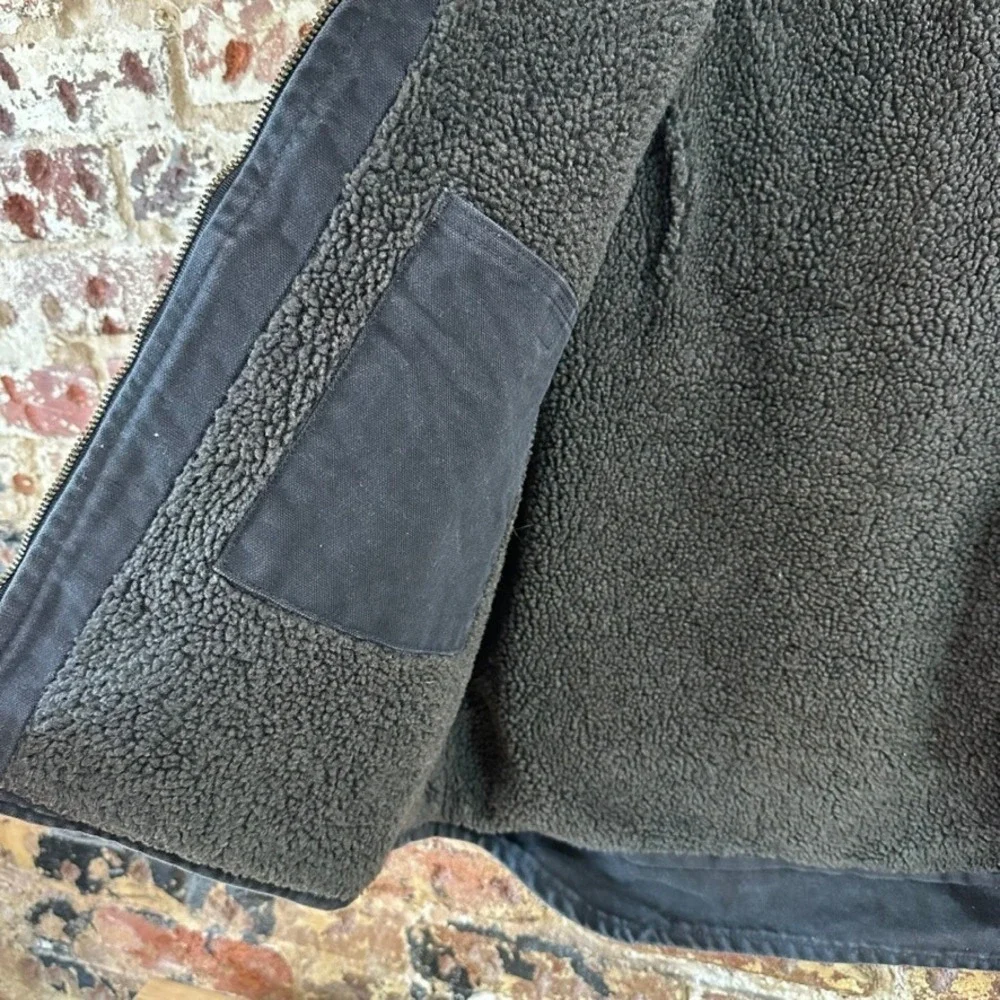 Carhartt V26 BLK Vest Mens 2XL Black Canvas Fleece Sherpa Lined Zip Relaxed